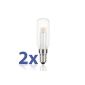 LED Bulb E14 in rod form, 3W corresponds 26W, 250 Lumen, 2700K, warm white, A ++, 230 V, lamp parlat, 2 pieces pack