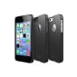 Ringke SLIM Apple iPhone 5 / 5S Shell Case (SF Matte Black (Black) Logo Cut Out) - Apple iPhone 5 Rearth Ringke SLIM LF Premium Hard Case + Logo Protection Film included Shell Cover Case for iPhone Holster Cases 5 / 5s (Eco Package) (Electronics)