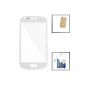 Galaxy S3 i8190 white mini FRONT GLASS GLASS DISPLAY GLASS SCREEN LENS (no LCD included) + power tool will (Electronics)