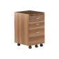 Ekon hjh Office drawer unit on casters - Walnut (Kitchen)