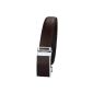 Genuine black leather belt with automatic buckle 3.5cm Width | Length: 110-135cm Waist 95-120cm = | 5 different loops (Clothing)