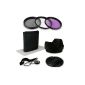 55mm Filter Kit and Lens Hood for Canon EOS 1100D | 550D | 600D - Sony Alpha 100 | 200 | 230 | 290 | 330 | 350 | 380 | 390 | 450 | 500 | 550 | 580 | 700 - Alpha 7 - Sony Alpha SLT-33 | SLT-35 | SLT-37 | SLT-55V | SLT-57 | SLT-58 | SLT-65V | SLT-77V and more ... - incl Filter Kit (UV, CPL, FLD) Filter Pouch + + high-tech microfiber. Cleaning Cloth + Lens Hood Lens Cap + + lens cap holder (Electronics)