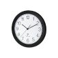 Radio controlled wall clock TFA 60.3512.01 Matt black with Silent Sweep Clockwork 300 mm (electronic)