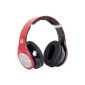 Bluedio R + Wireless Headphones 8 stereo speakers Hi-Fi Compatible Bluetooth 4.0 and NFC APTX noise suppression function Micro SD Card Reader 32GB Red (Electronics)