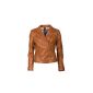 Super stylish leather jacket cognac vintage leather jacket antique trend model of lifestyle label Gipsy!  (Textiles)