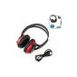 TomTech® Bluetooth wireless headset with microphone for sports, DJ headset Headphone for iPhone 4, iPhone 5s, iPhone 6.6 + PLUS, Samsung Galaxy S3 / 4/5 NOTE 2/3/4 / iPad / Android / Windows HTC and Sony Black Red (Electronics)