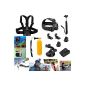 Gopro LuxeBell® 8in1 Accessory Kit Combo Kit for GoPro Hero 4 Hero Hero Hero 3 3+ SJ4000 SJ5000 2 of the digital camera, pocket telescopic extendable black + orange Floaty Pole with bobber floating camera strap Diving Buoyancy + suction cup car 7CM-diameter base of the empty windshield + Headband Mount + Mont belt harness with J-hook X2 (Electronics)