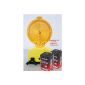 Site lamp, LED, yellow warning light -. With Secura-holder, including 2 x 6 volt batteries and 1 x Lamp key (Misc.)