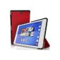 Premium iGadgitz Red PU Leather Smart Cover Case Cover for Sony Xperia Tablet Z3 Compact SGP611 with Support Multi-Angles + Getting Sleep / Wake + Protective Film (Electronics)