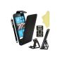 BAAS® Hull Nokia Lumia 520 Black Leather Case Cover + valve for Screen Protector + Stylus For Capacitive Touchscreen (Electronics)