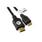 mumbi mini HDMI cable (mini HDMI C male to HDMI A male, 1080p upscaler, 3m) (Accessories)