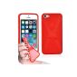 Cadorabo!  TPU Silicone Cases in X-Line Design for Apple Iphone 5C in INFERNO RED (Wireless Phone Accessory)