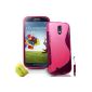 TPU Silicone Gel AOA Cases® S-Series Line Shell Case Cover Samsung Galaxy S4 Gt-i9500 Gt-I9505 + Stylus + Screen Protector (Pink) (Electronics)
