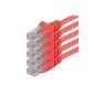 CAT6 UTP 1aTTack network patch cable with 2 x RJ45 connector Set (5 pieces) red 0.5m (accessory)