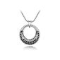 MARENJA crystal ladies necklace with pendant circle white gold plated crystal black 40 + 5cm modern jewelry (jewelry)