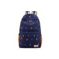 Kinglake Fashion embroidery girls ladies Vintage Canvas Backpack Retro school backpack Backpack for Outdoor Camping Sports University Travel Satchel