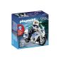 Playmobil - 5185 - Construction game - Biker Police with Flashing Light (Toy)
