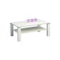 HomeTrends4You 231950 coffee table, 110 x 44 x 67 cm, white glossy (household goods)