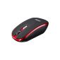 Perixx PERIMICE-710R Wireless Mouse for Notebook - 2.4 GHz - PPP in 1000 and 1600 adjustable - Nano Receiver - Energizer Battery - Power switch and stop - Red (Electronics)