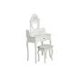White wooden dressing table with stool and mirror included