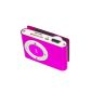 smartec24® Easy Clip MP3 Player in pink incl. 1x earphones and 1x Mini USB 2.0 High Speed ​​Charging Connectivity Cable (Electronics)