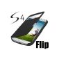 Original Q1 Samsung Galaxy S4 i9500 / i9505 S4 LTE S-View Flip Cover Black Carrying Case as S-View Battery Cover Flip Case + Free Screen Protector !!  (Electronics)
