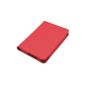Magnetic lock Flip Leather Protective Carrying Case Pouch Leather Case with sleep mode for Tolino Vision - Red (Electronics)