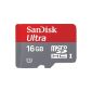 SanDisk SDSDQUI-016G-U46 Ultra 16GB microSDHC UHS-I Class 10 Memory Card + SD Card Adapter up to 30MB / sec.  (Accessories)
