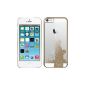 kwmobile® Transparent Hard Case City Design (New York) with golden frame for Apple iPhone 5 / 5S (Wireless Phone Accessory)