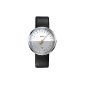 Botta-Design UNO 24 NEO watch - 24H hand watch, stainless steel, white dial, leather strap (Clock)