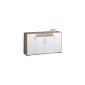 Maja 47132556 Dresser 1,405 x 822 x 400 mm Sonoma oak replica - Arctic - glossy, white (household goods)