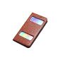 iLoveSIA Leather Case Smart Cover Veritable S View Cover for SAMSUNG GALAXY i9600 smartphone S5 SV (Clothing)