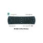 Rii Mini i24 Wireless Fly (QWERTY) - Mini wireless ergonomic keyboard with gyroscopic mouse (Fly air mouse) - For Smart TV, mini PC, HTPC, console, computer