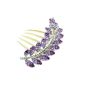 Womdee (TM) New Sweet Modern Leaf jewelry crystal barrettes-Purple With Womdee Accessorie necklace (Personal Care)