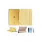 Top & Easy Tech® Ultra Slim Apple iPad Air Cover Bling Rhinestone Silk Case Smart Cover Gold (incl. Protector, touch pen) with Stand Function / Sleep / Wake up for iPad Air / iPad 5 bag (Gold) (Electronics)