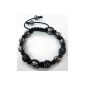Alternate Black Diamond Quality Faux Metal & Acrylic Shamballa Bracelet bling bling PEARL (Jewelry)