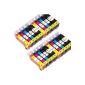 PGI520 CLI521 20 ColourDirect Cartridges Canon Pixma iP3600 ink for iP3680 iP4600 iP4680 iP4700 MP540 MP550 MP560 MP620 MP630 MP640 MP980 MP990 MX860 MX870 Printer (Electronics)