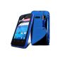 (Blue) Alcatel One Touch Pop S line S-Grip rubber Tonneau, Capacative Retractable Touch Screen Stylus & Protector LCD screen protector Fone-Case (Electronics)