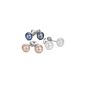3 Pairs of Earrings Beautiful 9mm of Sterling Silver and Freshwater Pearl - White, Pink and Blue dark by Kurtzy TM (Jewelry)