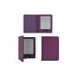 Premium Leather Protective Skin Cover Case Leather Folio Case Leather Case Cover with Sleep / Wake function and built in magnetic closure for KOBO eReader GLO Edition - color litchi Lila (Electronics)