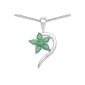 SchmuckMart - Necklace - Sterling Silver 925/1000 - Emerald - with chain 45cm (Jewelry)
