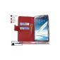 Cadorabo!  PREMIUM - Book Style Case in Wallet Design For Samsung Galaxy Note (N7100 2nd generation) in CHILI RED (electronic)