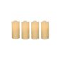 Set of 4 HOME POINT Flameless LED real wax candle with flame and flexible timer candle (cream, set of 4-S 12.8cm)
