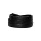 SilberDream Leather Bracelet stainless steel fasteners Color black Size 19 to 24cm bracelet for men or women LA0127S (Jewelry)