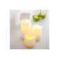 Set of 3 LED wax candles with wick battery powered (Warm White)