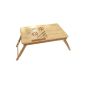 Songmics bed table foldable reclining aesthetic Bamboo for PC Laptop LLD002 (Office Supplies)