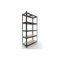 CLP galvanized heavy duty shelving made of metal with 875kg load capacity, from up to 5 colors and 3 heights choose 90x40x220, black (Misc.)