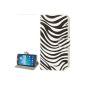jbTec® Flip Case Mobile Phone Case for Samsung Galaxy S4 Active / GT-I9295 - STAND BOOK ZEBRA Black / White - Mobile phone case, protective cover (Electronics)