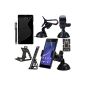 BAAS® Sony Xperia M2 - Car Holder Suction Cup Mounting on Windshield With 360 degree rotation function + Black Silicone Gel Case Cover + 2x Screen Protector + Stylus + Film Office Support (Electronics)