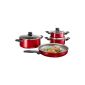 BEEM Germany F3001.100 INDUCTO Platinum, 7-piece cook set, red metallic (household goods)